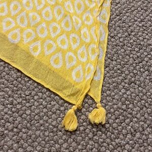 Vibrant Yellow Scarf with White Accents